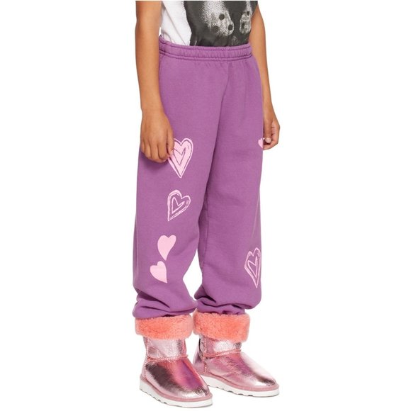 KIDS WORLDWIDE SSENSE Exclusive Kids Purple Heart Lounge Pants Sz 8 - Picture 2 of 8